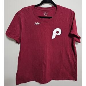 The Nike Tee Philadelphia Phillies MLB Women's Maroon Size XXL V-Neck SS T-Shirt